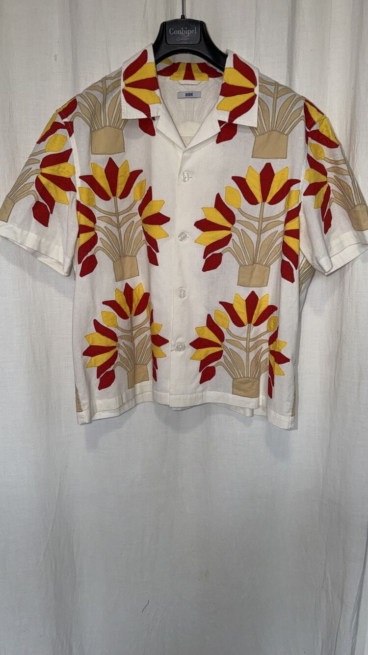 Bode Floral Camp Collar Shirt Handmade India Sz L/XL